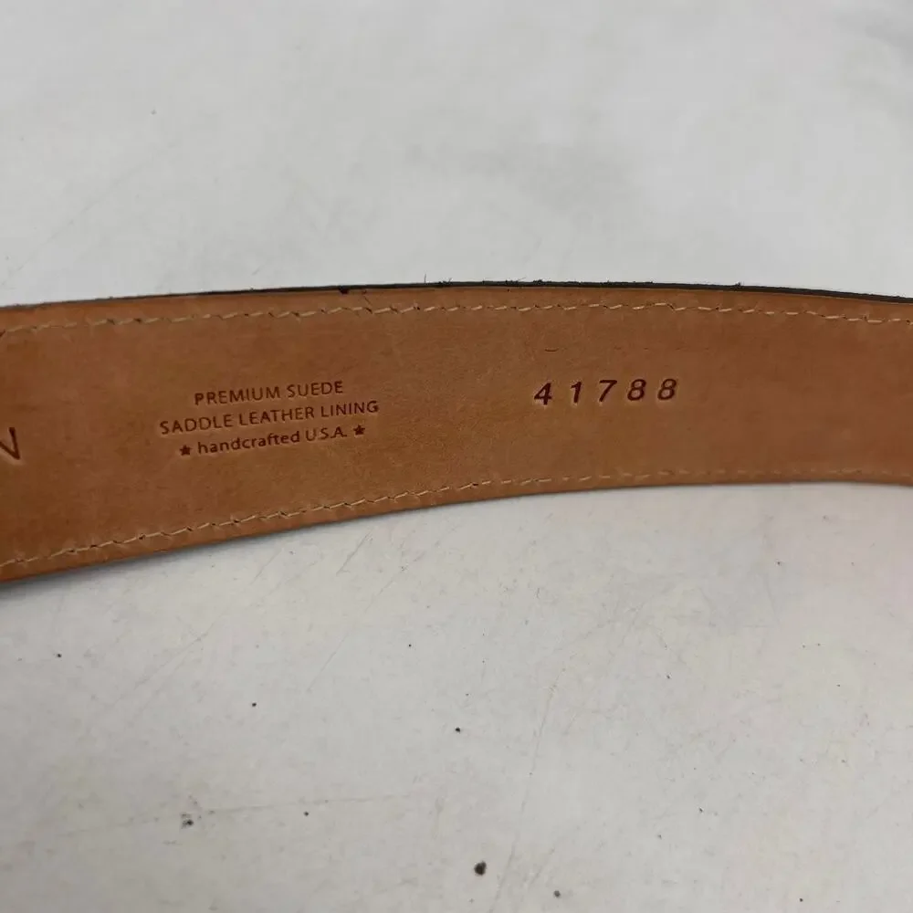 Martin Dingman Belt Mens 36 Chalkboard Suede Saddle Leather Lining Made in USA